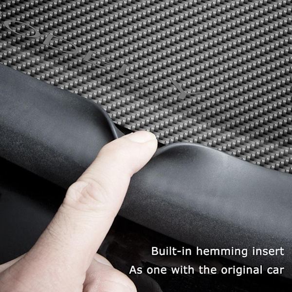 2 STK Bakre dörrtröskel Listskydd KOLFIBERMÖNSTER KOL Carbon Fiber Pattern
