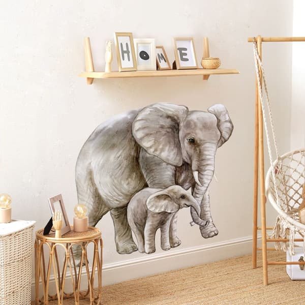 Elefant Väggdekaler Djur Väggdekaler Avtagbara
