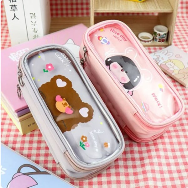 Transparent case Kawaii brevpapper case ROSA Pink