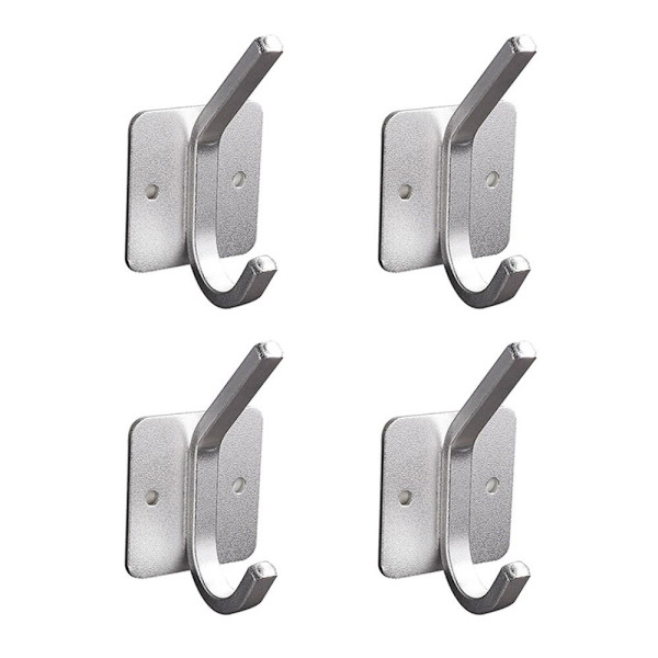 4stk Håndklekrok selvklebende kroker SØLV FIRKANT silver Square-Square