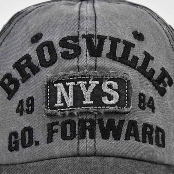 Brev Broderi Baseball Kasketter Distressed Faded Hatte NAVY&WINE navy&wine red