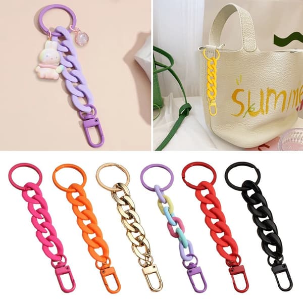 3 Stk Nøglering Link Chain PINK Pink