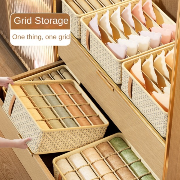 Alusvaatteiden säilytyslaatikko Laatikot Erotuslaatikot BEIGE 20 GRIDS 20 beige 20 grids-20 grids