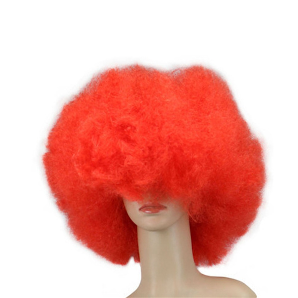 Afro Curly Wig Joker Hårcover RØD red