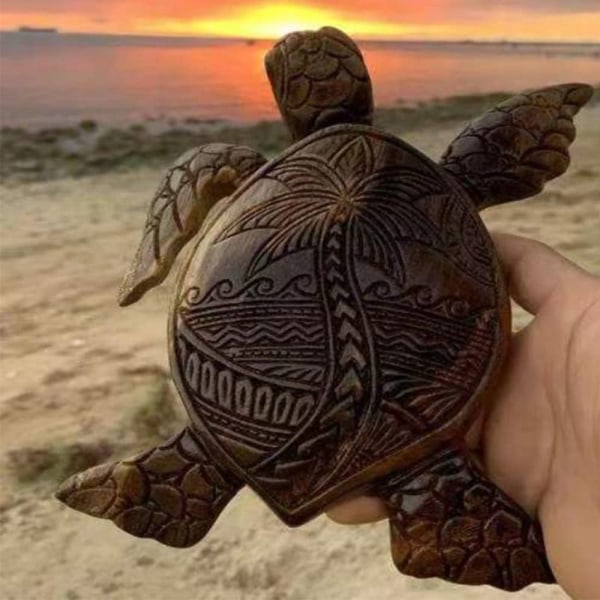 Kilpikonnahartsipatsas Havaijin merikilpikonnan puusta veistetty patsas Style A