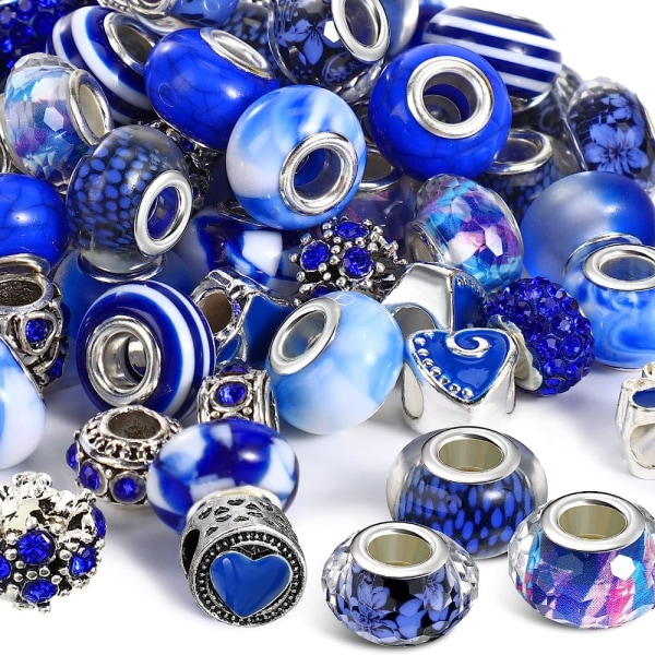 Large Hole European Beads glaspärlor Assorted