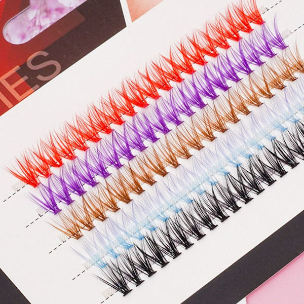 Färgade fransar Fluffy Mink Lashes Fransar med färg