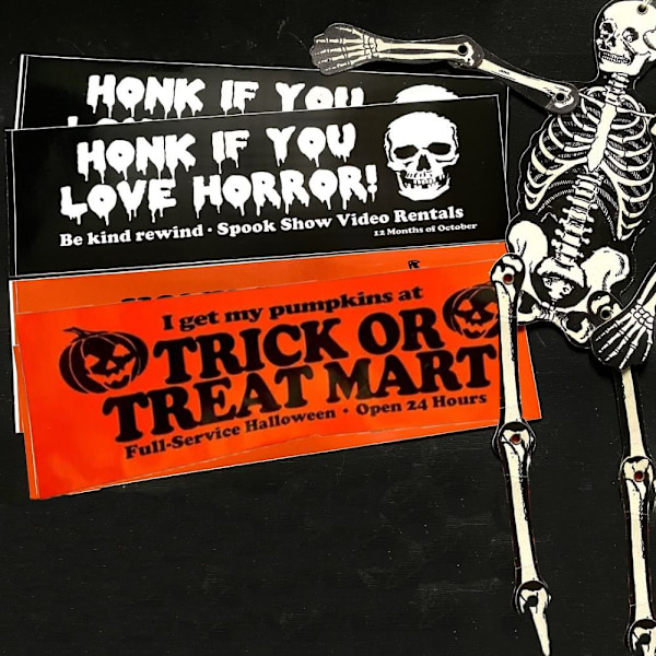 Halloween Bumper Sticker Bil Stickers ORANGE orange