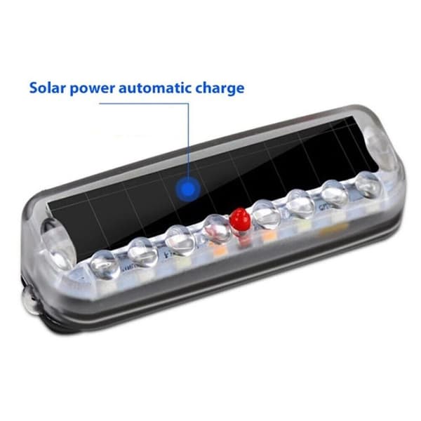 Solar Car Anti-tailgating Blinker lys Advarsel LED lys HVIT White
