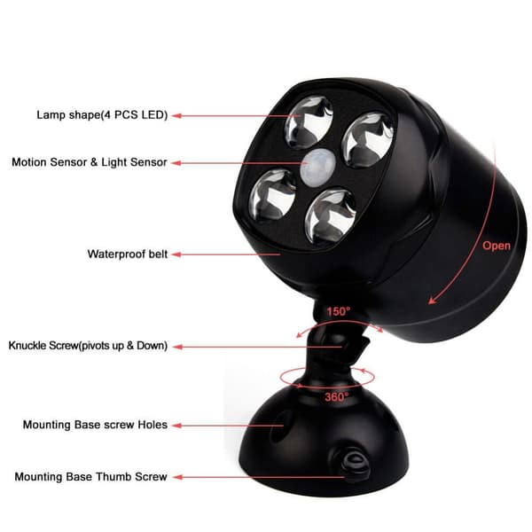 Spotlight 4 LED 600 Lumen