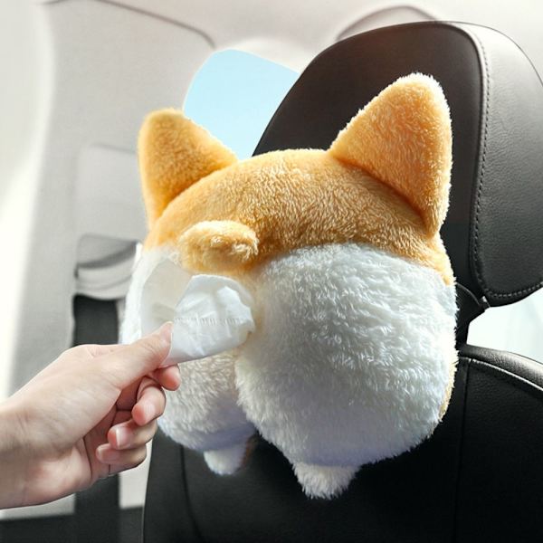 Corgi Ass Tissue Box Soft Cartoon Paper Servietetui Dyr Bil