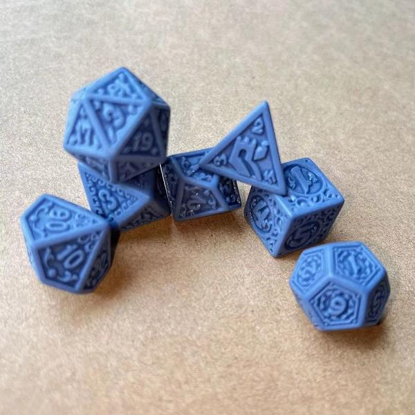 7 Stk/sæt DND Terninger Polyhedral Terninger SORT SORT black