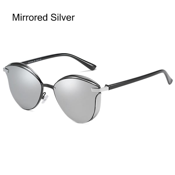 Överdimensionerade solglasögon Cateye solglasögon SPEGLADE SILVER Mirrored Silver