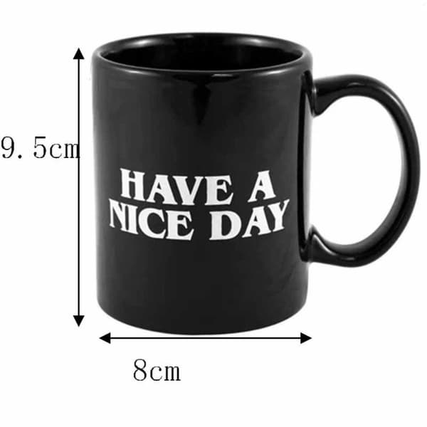 Kaffemugg Rolig Kopp Svart Långfingermugg