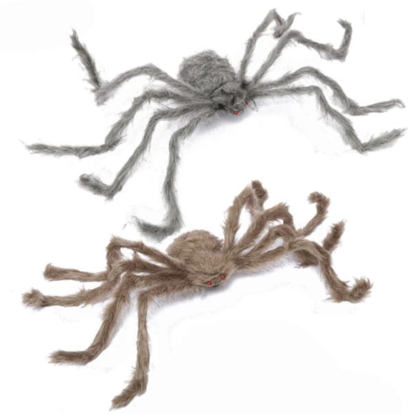 Plysj Spider Halloween Gaint Spider GRÅ GRÅ grey