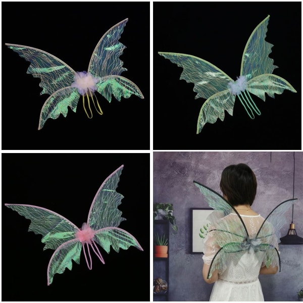 Glittrande fjärilsvingar Asymmetriska Elf Fairy Wings