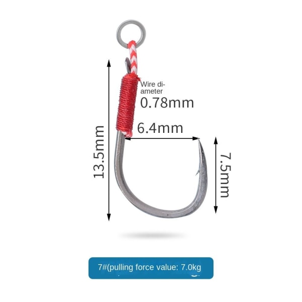 20 stk fiskekrog Håndbundne kroge med modhager 7 7 7