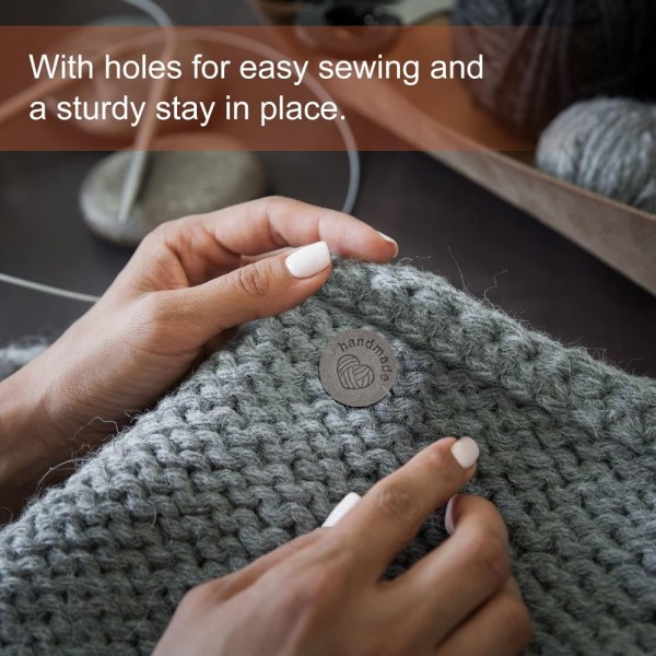 50 st Handgjorda Läder Etiketter Mikrofiber Läder Sy Embossade