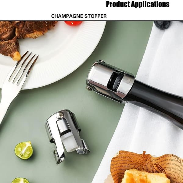2 st champagneproppar i rostfritt stål champagneproppar 2 2 pcs
