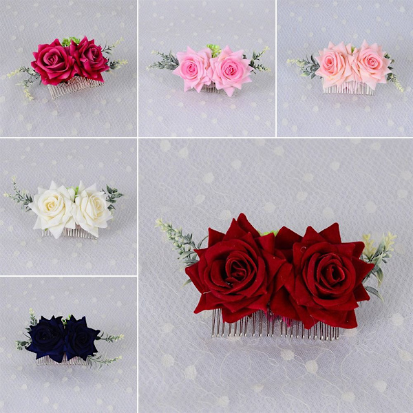 Rose Flower Hair Comb Hair Clip 2 2 2