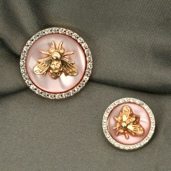 10 Stk Rhinestone Knapper Perle Hårnåle PINK 25MM Pink 25mm