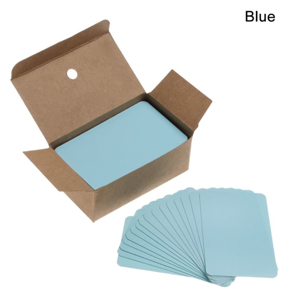 100 Stk / Sett Visittkort Melding Merk Blank Word Cards BLÅ Blue