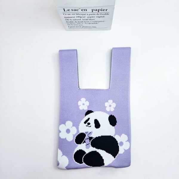 Knit Handbag Kangaskassi VILLA purple