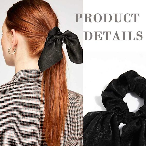 5st Silk Scrunchie Bowknot Hårrep ROSE RED rose red