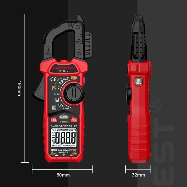 Digitalt klemmemåler Smart multimeter HT207A HT207A HT207A