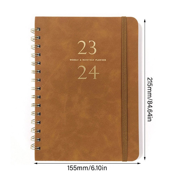 2024 Agenda Book Diary Weekly Planner BROWN Brown