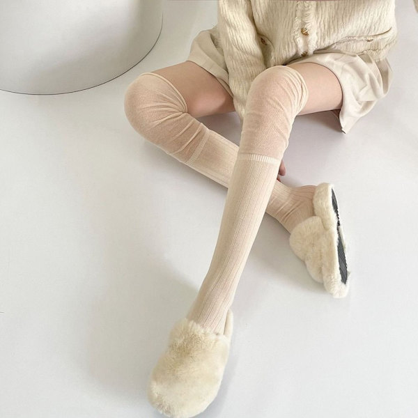Reisi High Socks Solid Socks BEIGE Beige