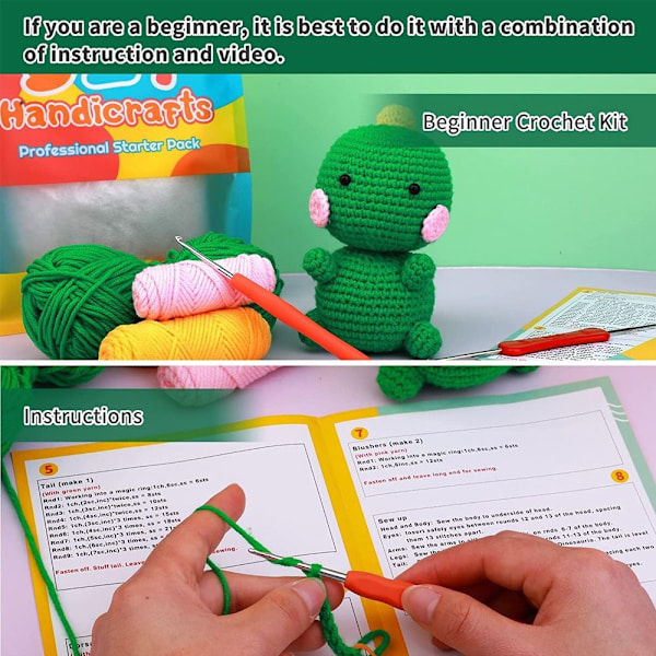 Virkningssats för nybörjare Crochet Animal Kit 02 02 02