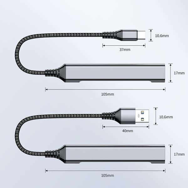 USB-C HUB Type-C -laajennustelakka USB-A USB-A USB-A