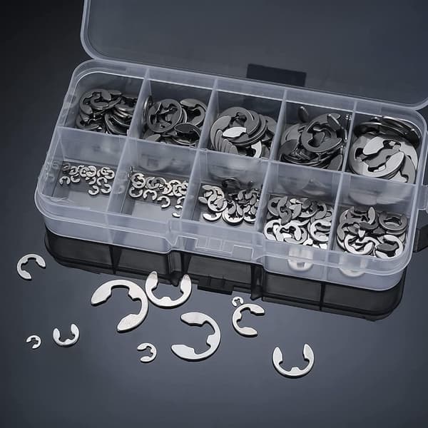 200 Stk Holderinger E-Clip Sikring Snap Ring Sett