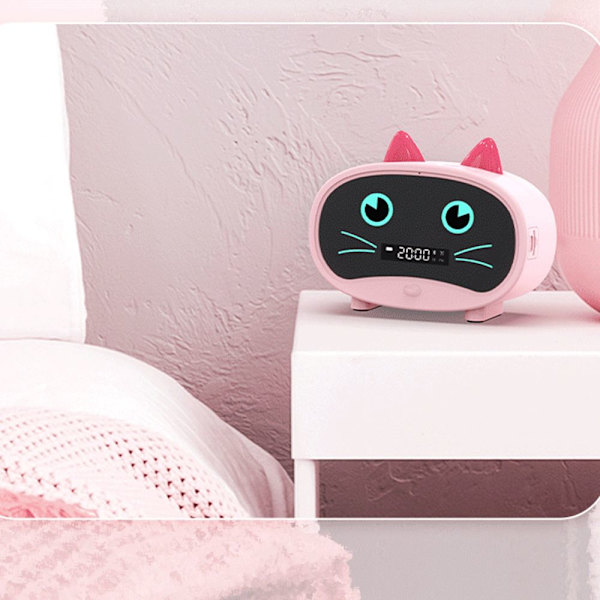 Trådlös Bluetooth -högtalare Smart Alarm Clock Audio ROSA Pink