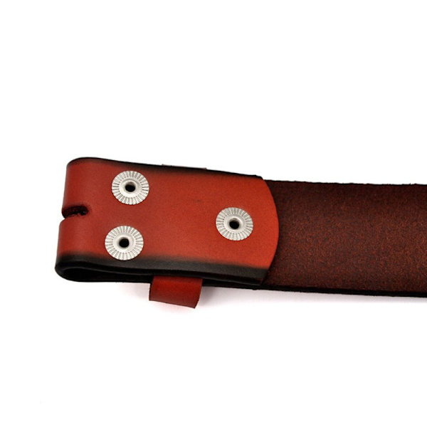 Äkta läderbälte utan spänne Gördel BRUNT 130CM brown 130cm