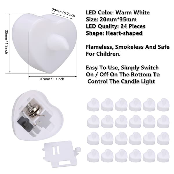 24 stk. LED fyrfadslys RØD Red