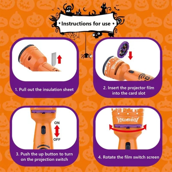 Halloween lommelykter Interactive Projector Torch Learning