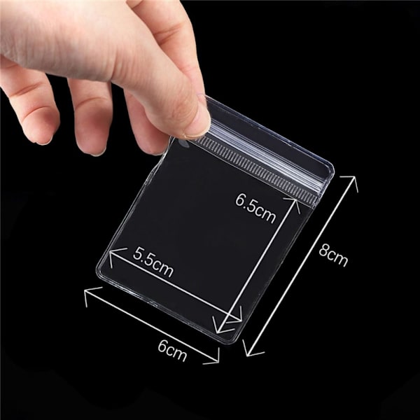 100 stk./parti Zip Lock-taske Selvforseglende opbevaringsposer 6X8CM 6x8cm