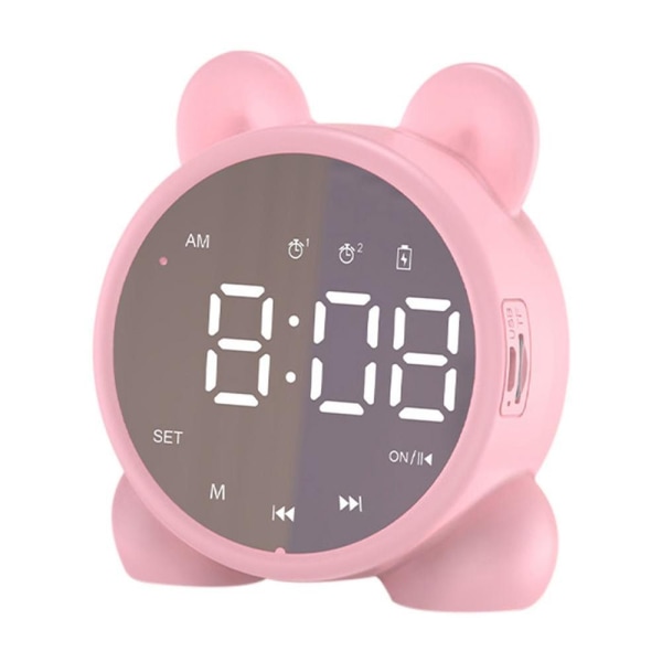 Langaton Bluetooth -kaiutin Älykäs herätyskello ääni PINK Pink