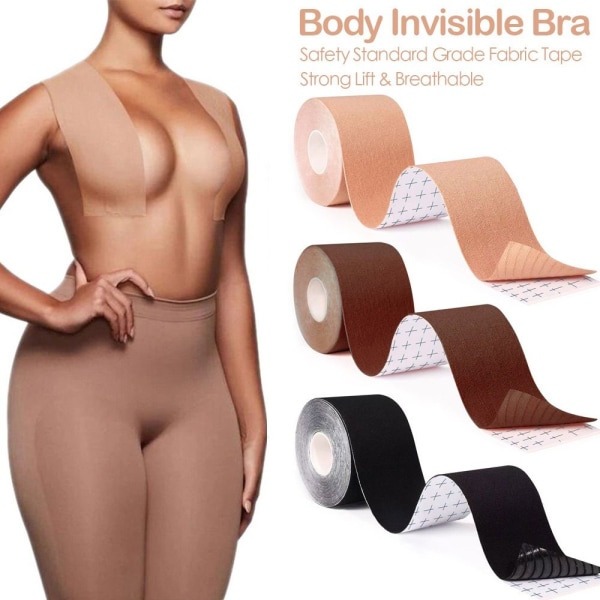 Body Invisible Bran Naisten Cover Tee itse tekemällä rintojen kohoteippi beige