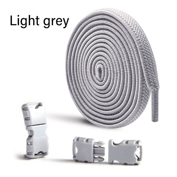 2 par No Tie Skosnören Sneakers Skosnören LJUSGRÅ light grey
