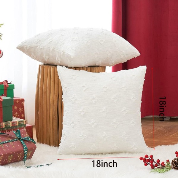 2 Stk Pudebetræk Pyntepuder Seng Dekorativ White 2 Pcs-2 Pcs