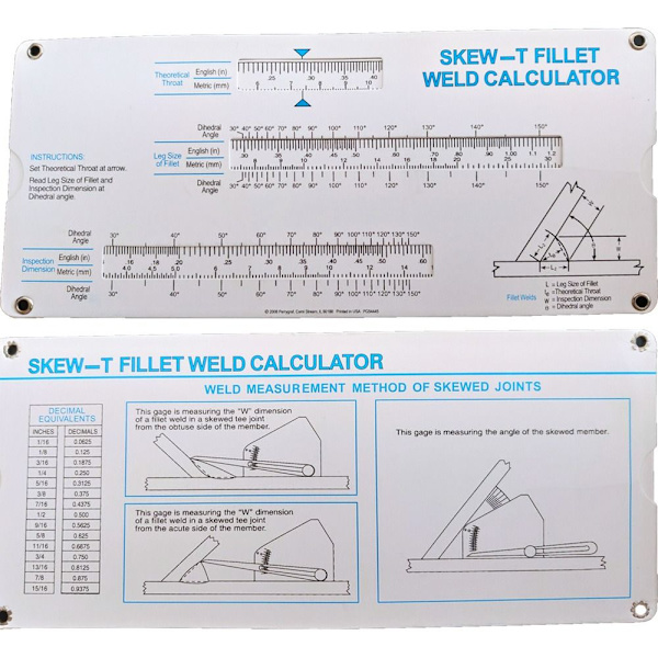Skew-t Filet Weld Gauge Gage Sveiser Gauge