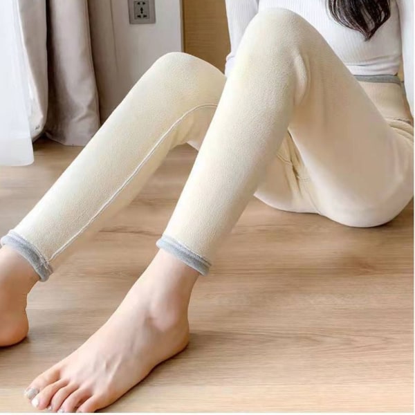 Fleecefodrade Leggings Vinter Leggings LJUSGRÅ 2XL Light Grey 2XL