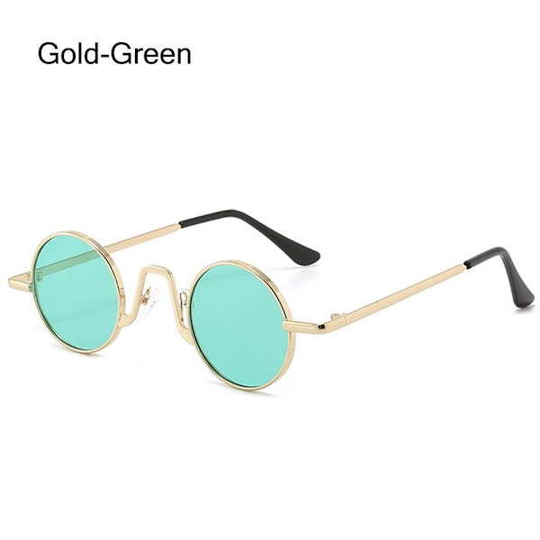 Små runda solglasögon Circle Shades GULD-GRÖN GULD-GRÖN Gold-Green