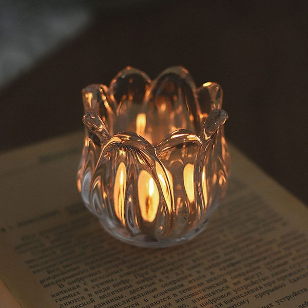 Lysestake i glass lysestake Tulip lysestake