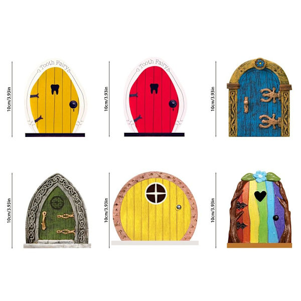 Fairy Gnome Door Miniatyr Elf Door Art Statyer 6 6 6