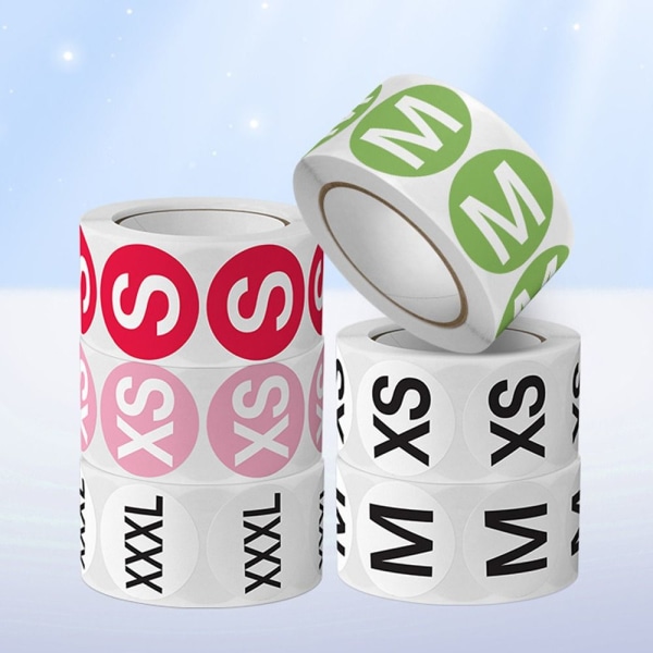 500 stk/rulle Størrelse Label Sticker Selvklæbende Størrelse Etiketter XS XS XS