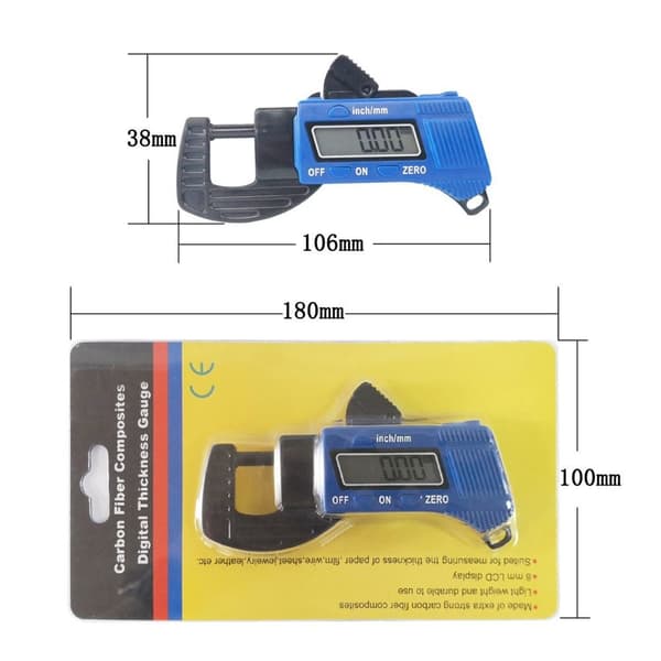 Tykkelse Caliper Mikrometer Måler BLÅ blue